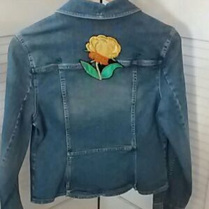UPCYCLED Sonoma Denim Jacket Hand Embellished Coastal Cowgirl Boho. Upcycled